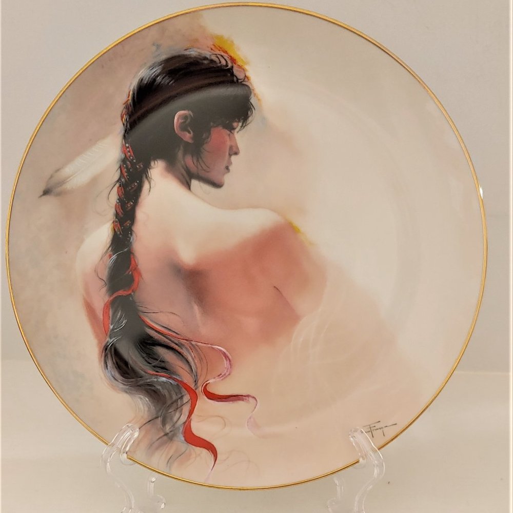 Feathered Hair Ties 1st in series Navajo Women Ozz Franca collectors Plate 4697